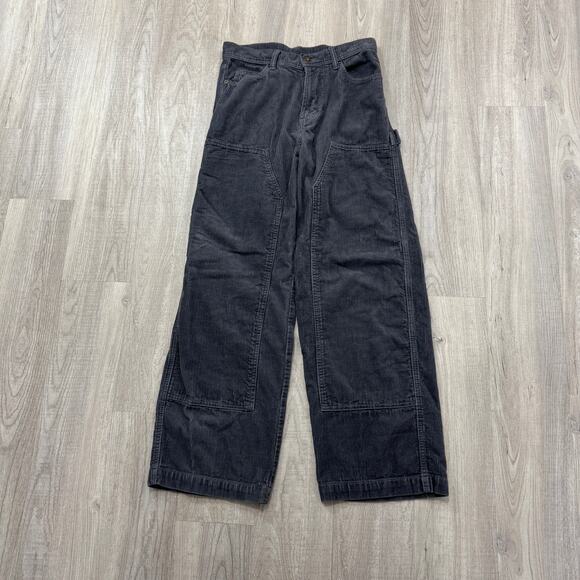 Vintage No Boundaries Double Knee Cargo Pants Men's 28x31 Gray Corduroy y2k - Picture 1 of 8